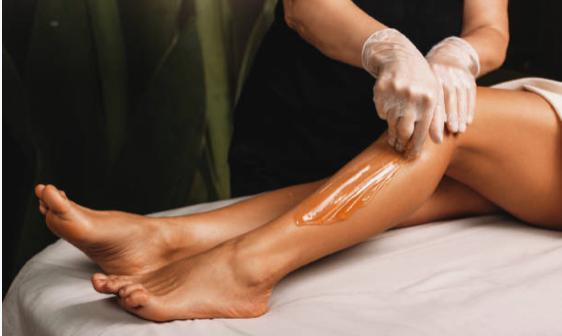 Professional leg waxing treatment